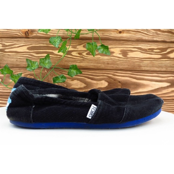 Toms Size 7 M Black Almond Toe‎ Flat Fabric Women - Picture 4 of 7